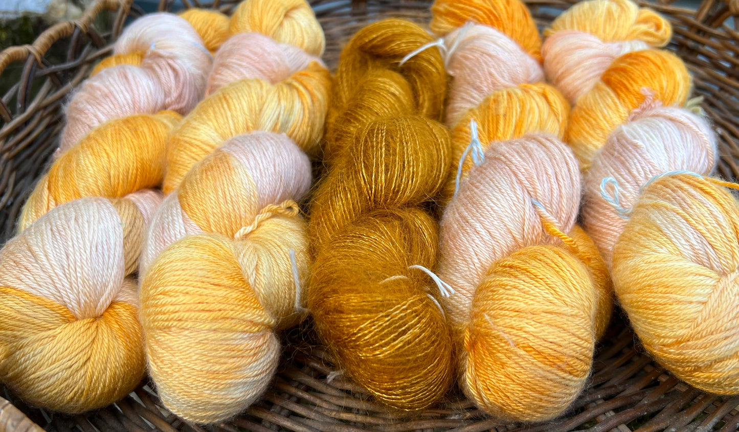 Håndfarvet merino og morbærsilke