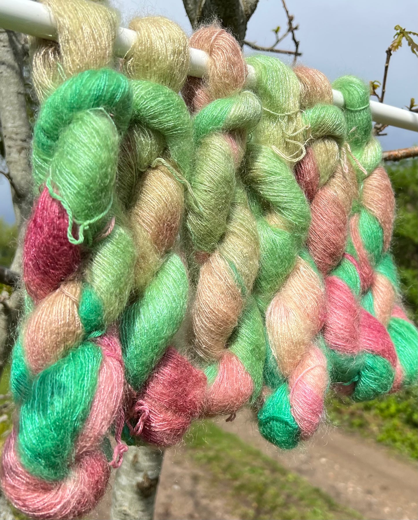 Håndfarvet silkemohair 60/40