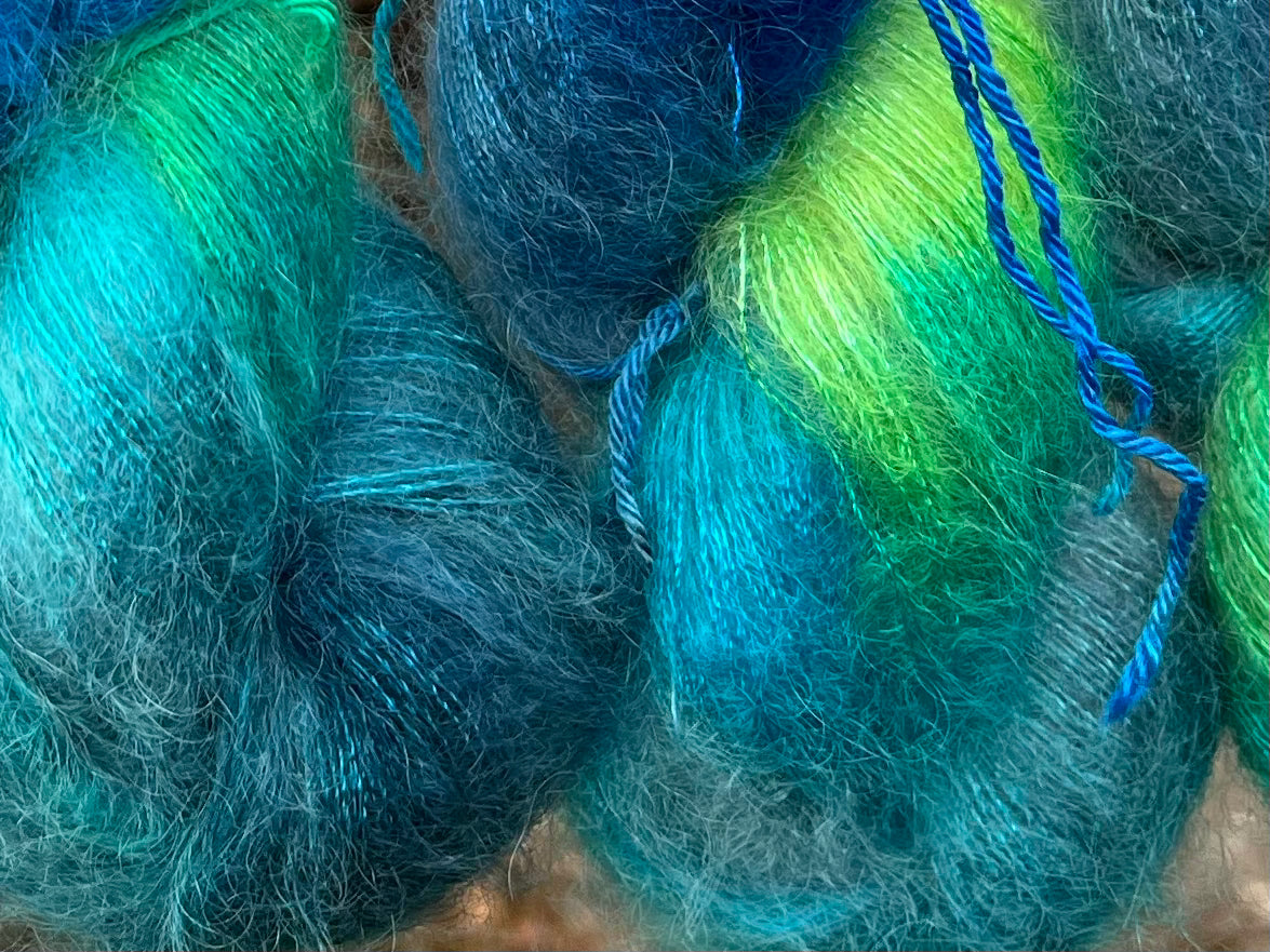 Håndfarvet silkemohair 60/40