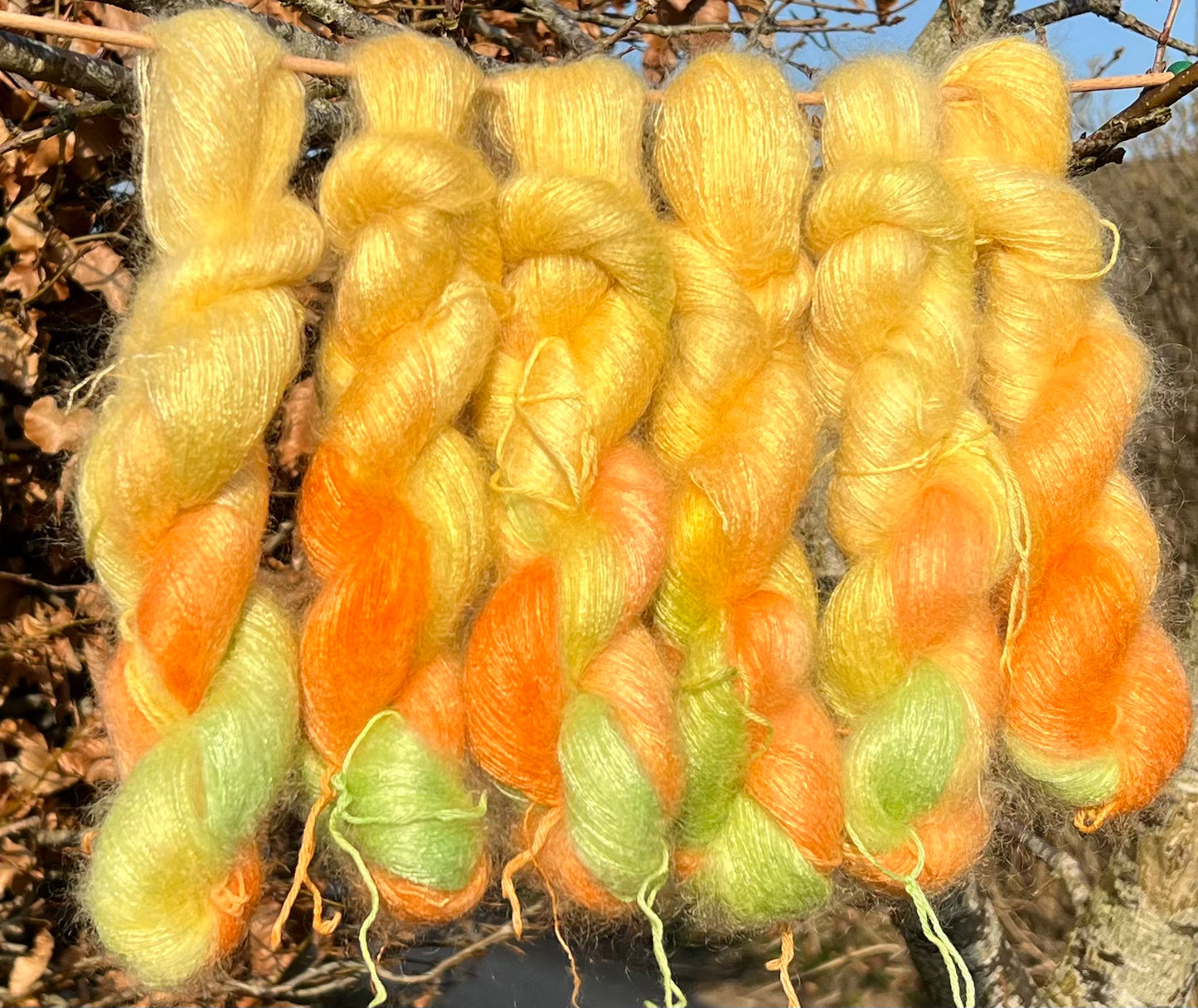 Håndfarvet silke Mohair 60/40