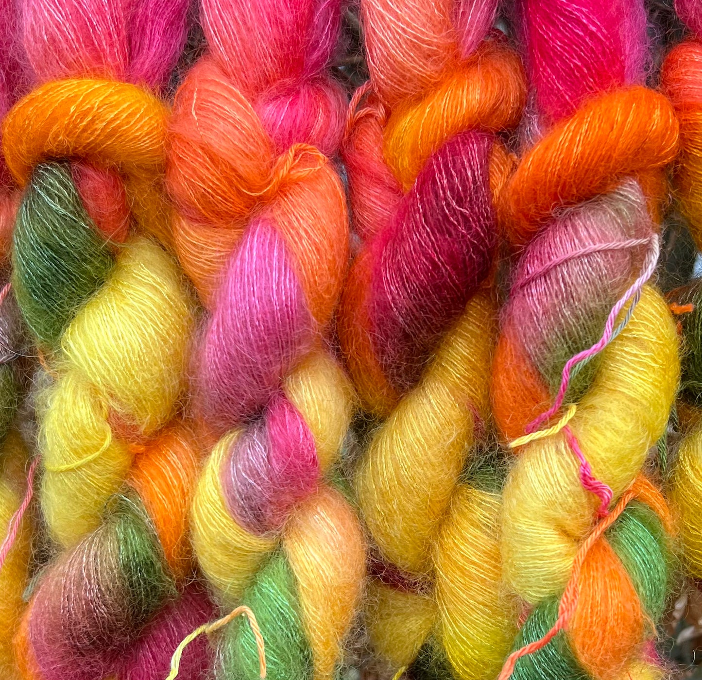 Håndfarvet silke Mohair 60/40