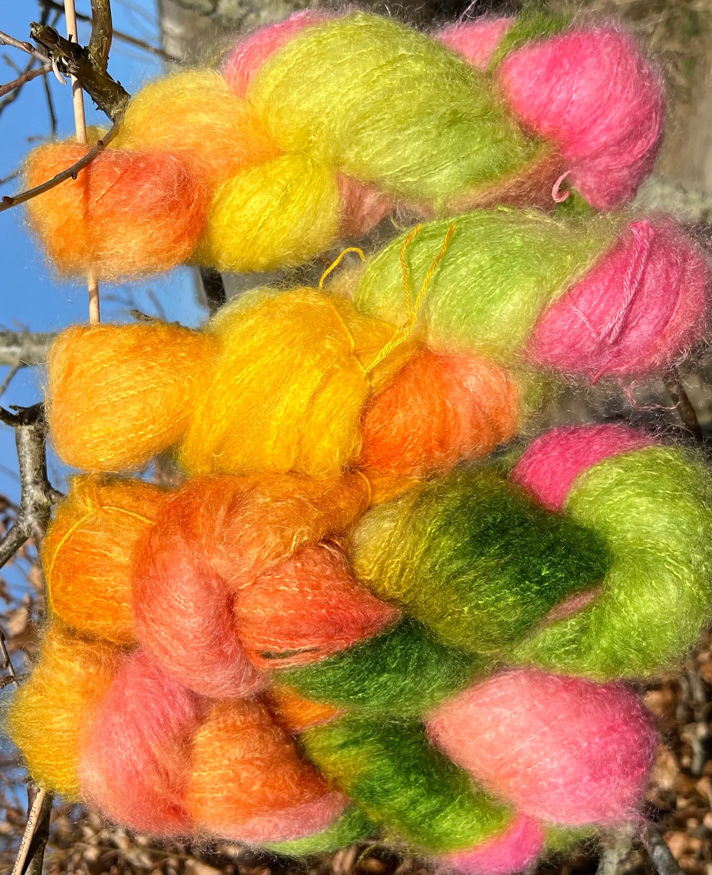 Håndfarvet Chunky Mohair