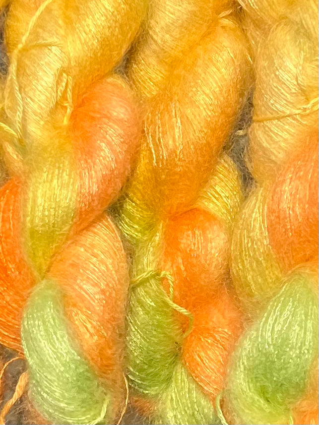 Håndfarvet silke Mohair 60/40