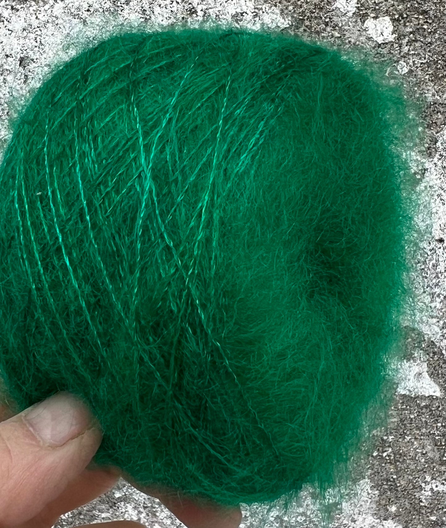 Håndfarvet silkemohair