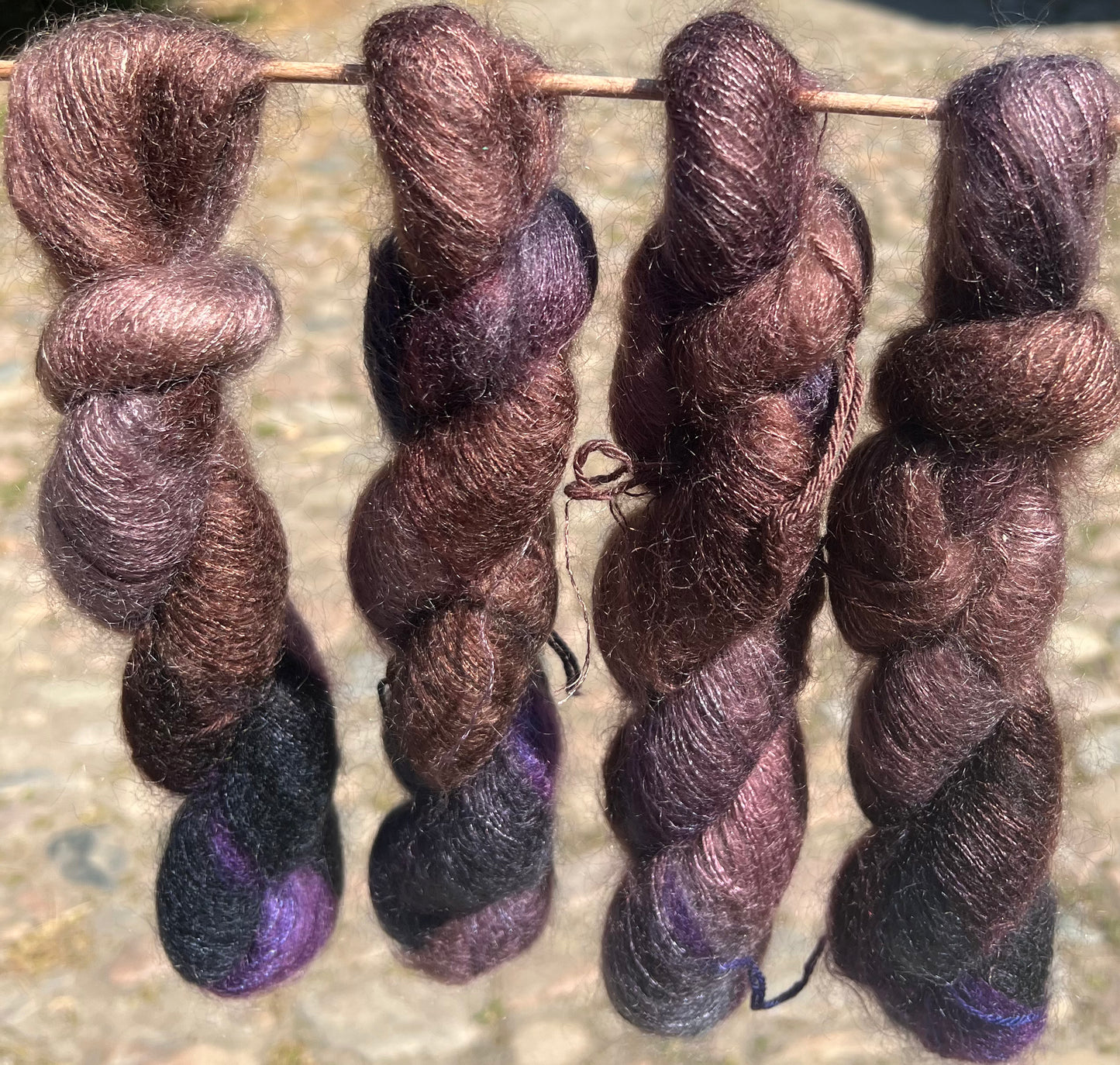 Håndfarvet silkemohair 60/40