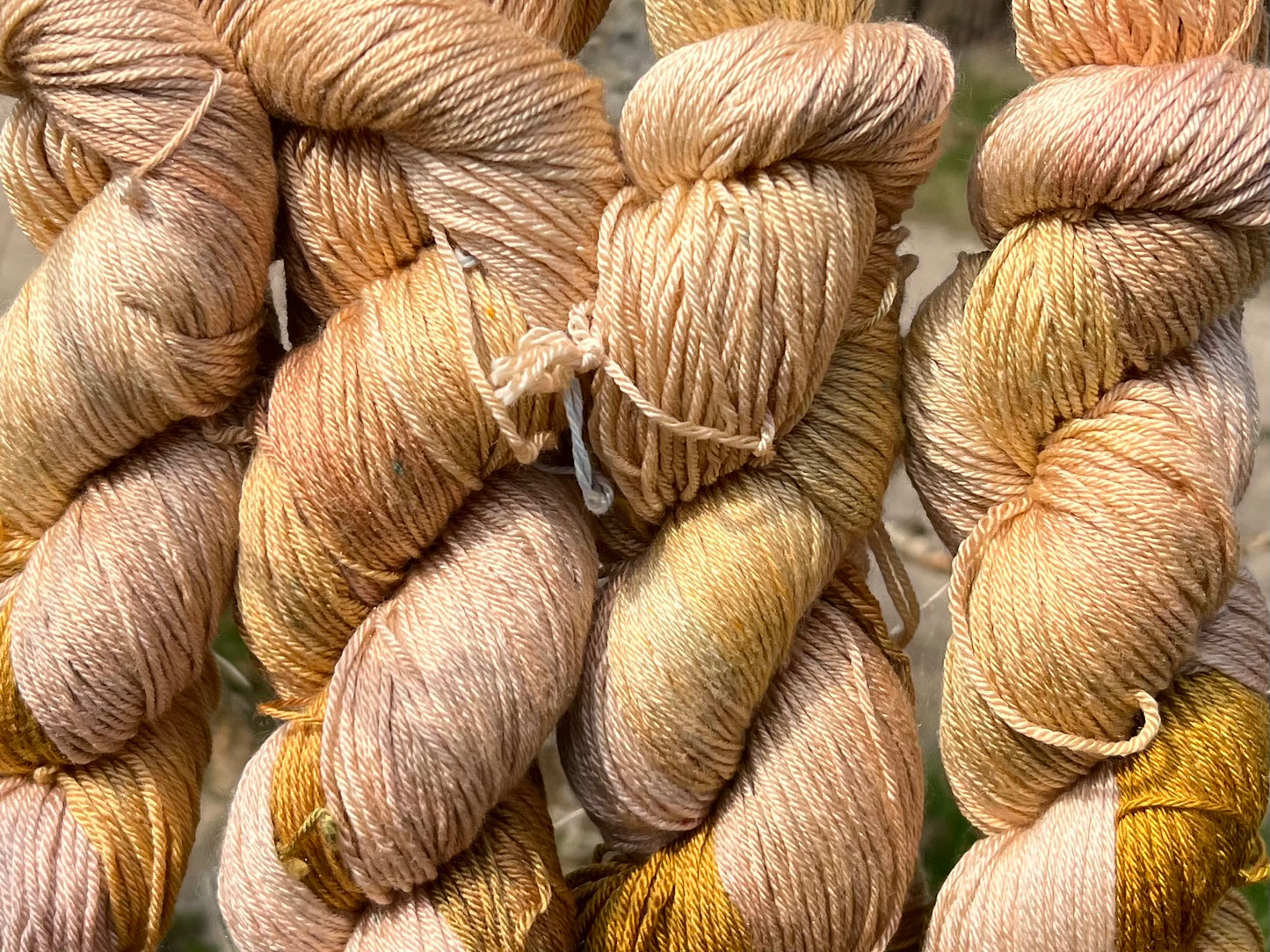 Håndfarvet merino/ morbærsilke 50/50