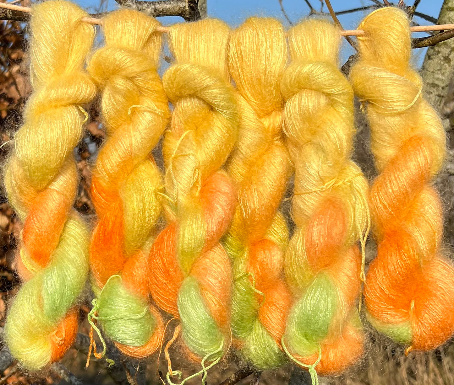 Håndfarvet silke Mohair 60/40
