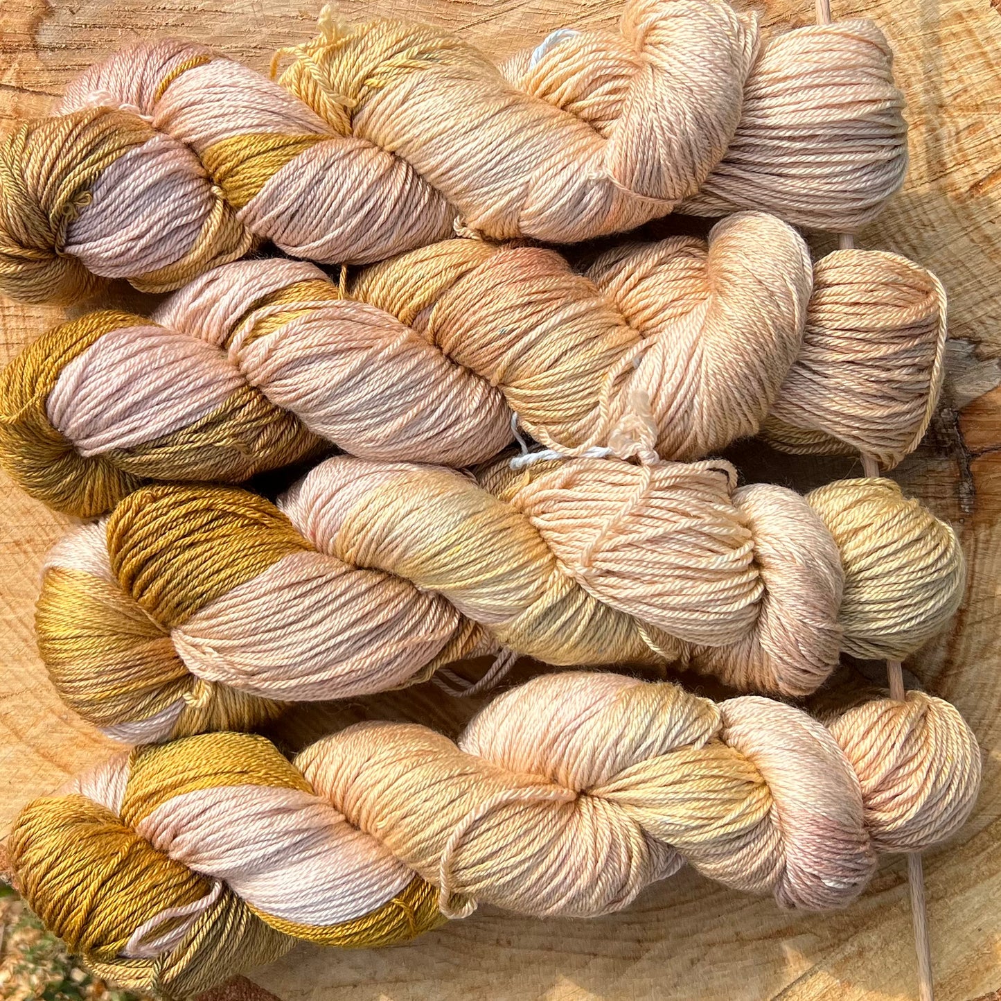 Håndfarvet merino/ morbærsilke 50/50