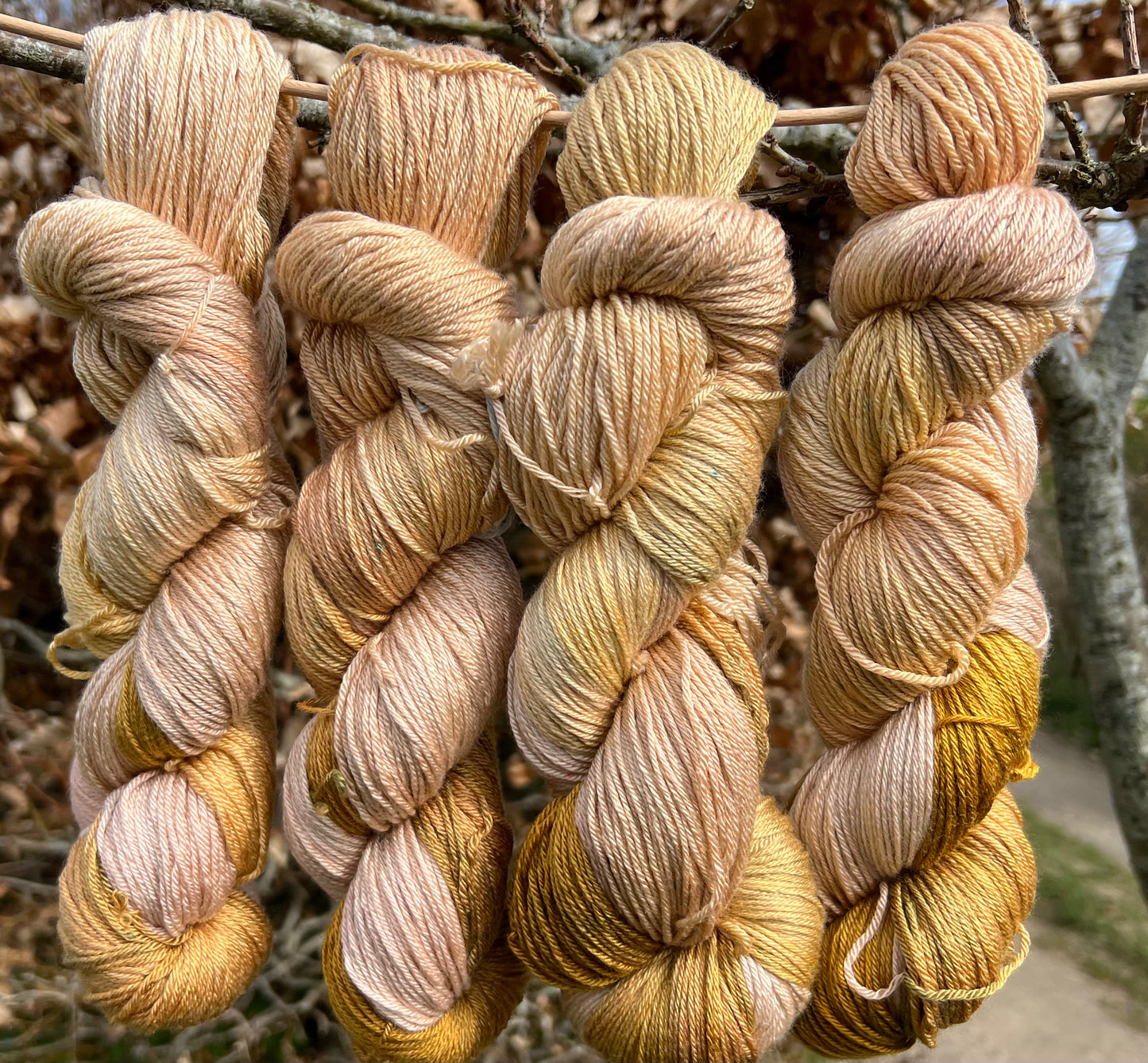 Håndfarvet merino/ morbærsilke 50/50