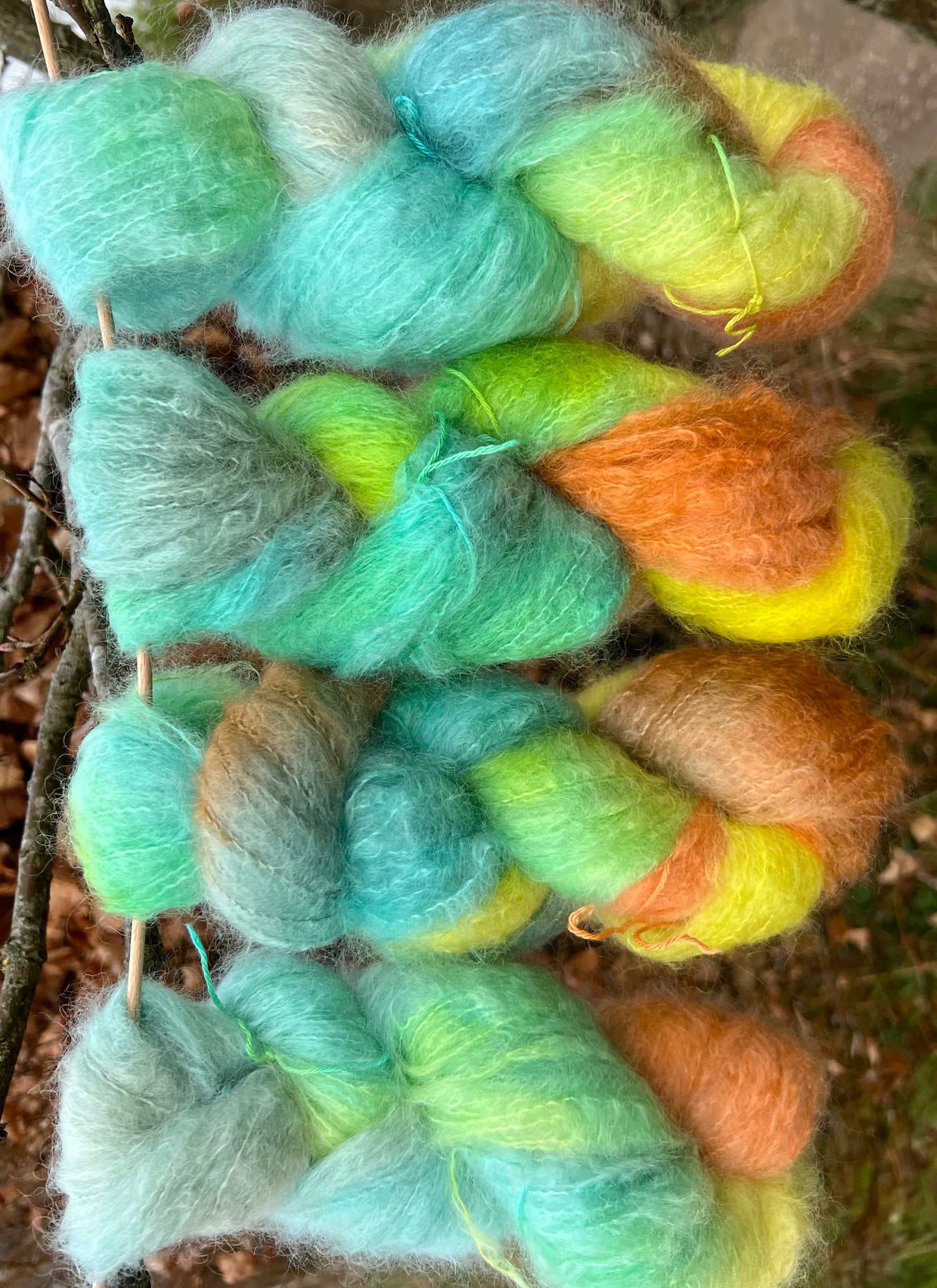 Håndfarvet Chunky Mohair