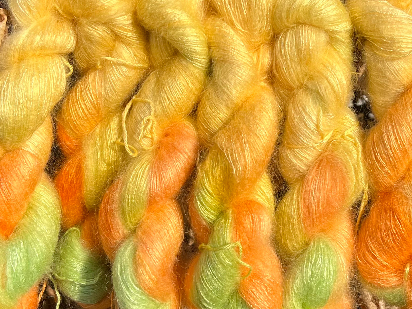 Håndfarvet silke Mohair 60/40
