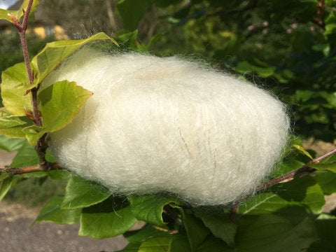 Silkemohair - 80% kidmohair og 20% morbærsilke