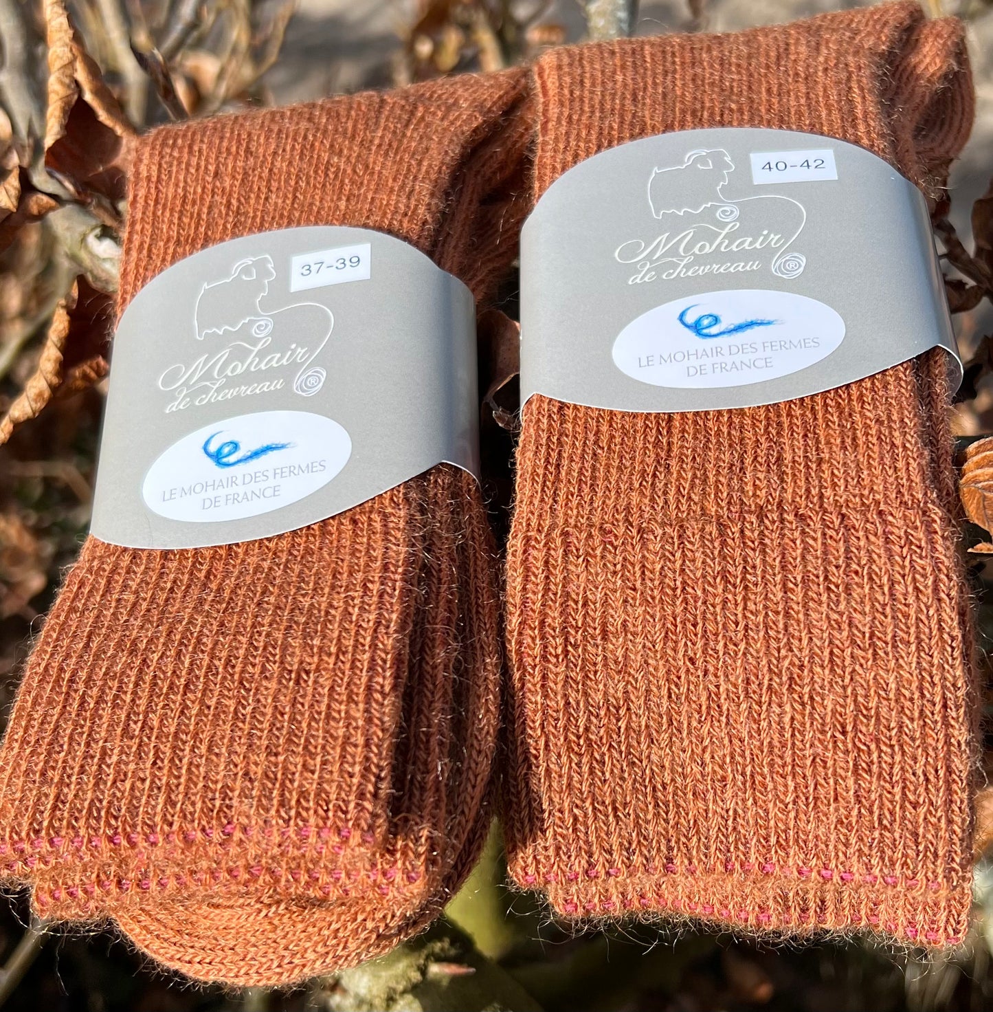 Mohairstrømper 37-39 Terra Cotta