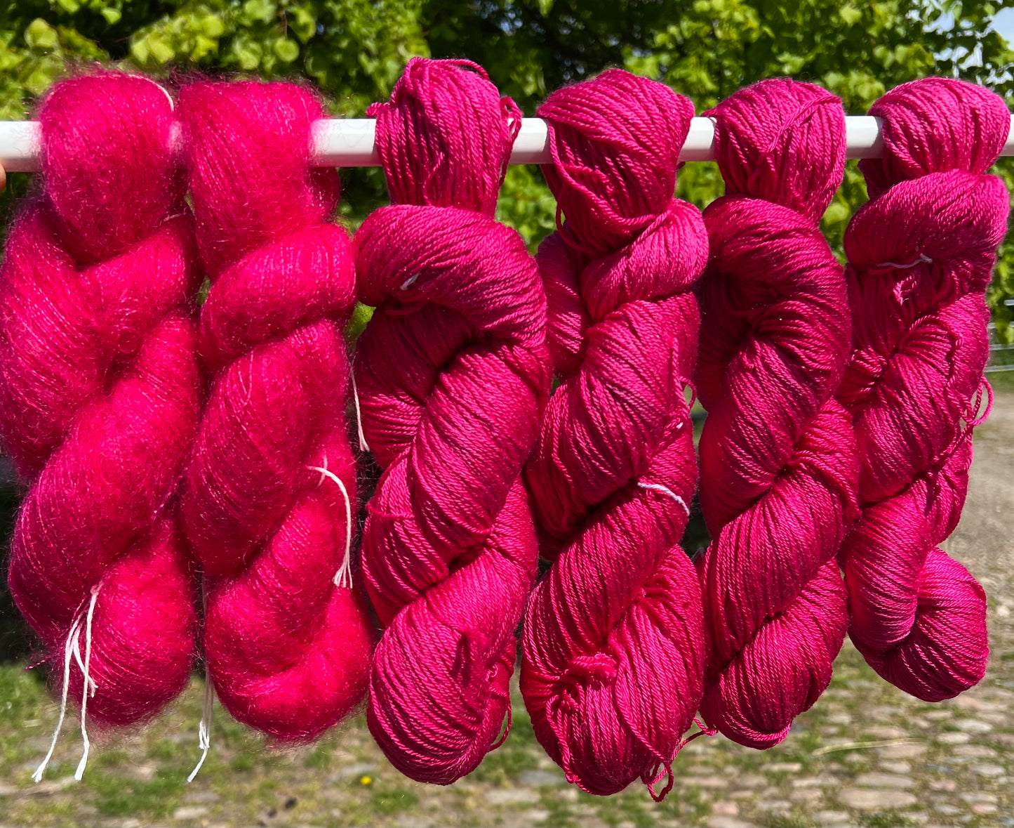 Håndfarvet merino og morbærsilke 50/50