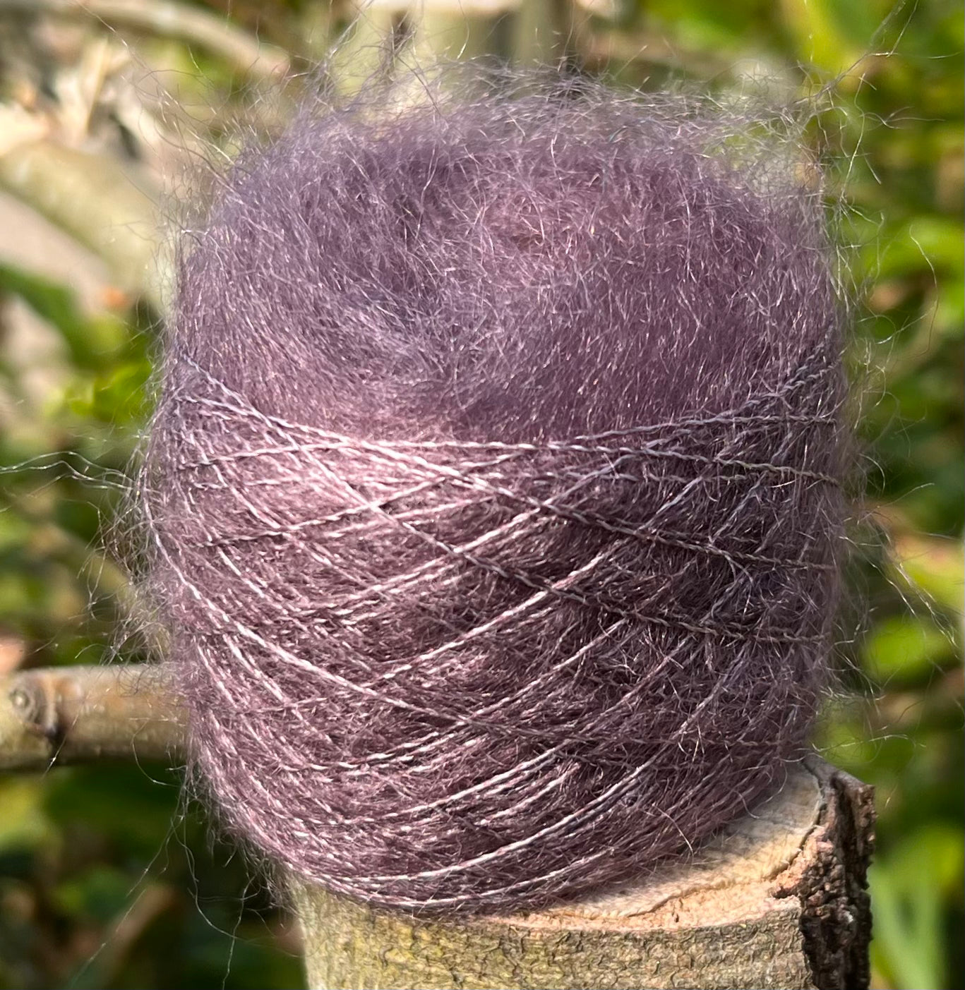 Silkemohair 60/40 Støvet Brun