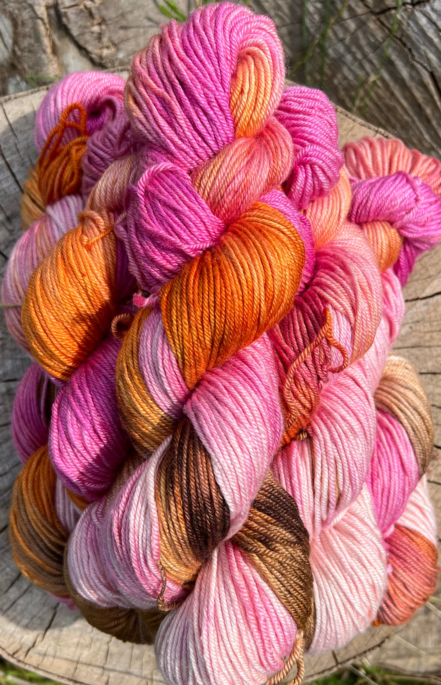 Håndfarvet sw merino og morbærsilke 50/50