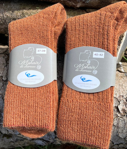 Mohairstrømper 37-39 Terra Cotta