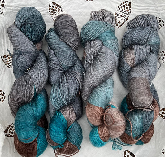 Håndfarvede sw merino og morbærsilke