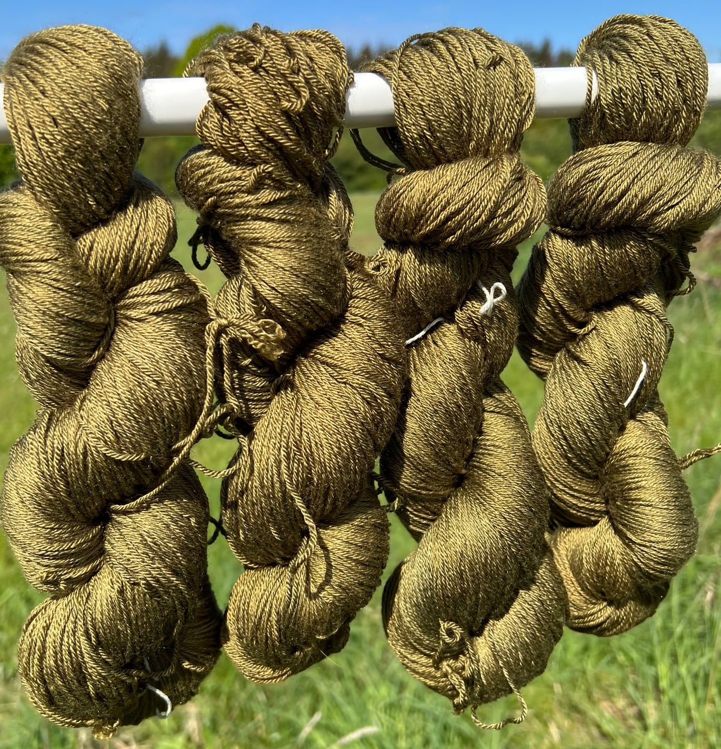 Håndfarvet merino/morbærsilke 50/50