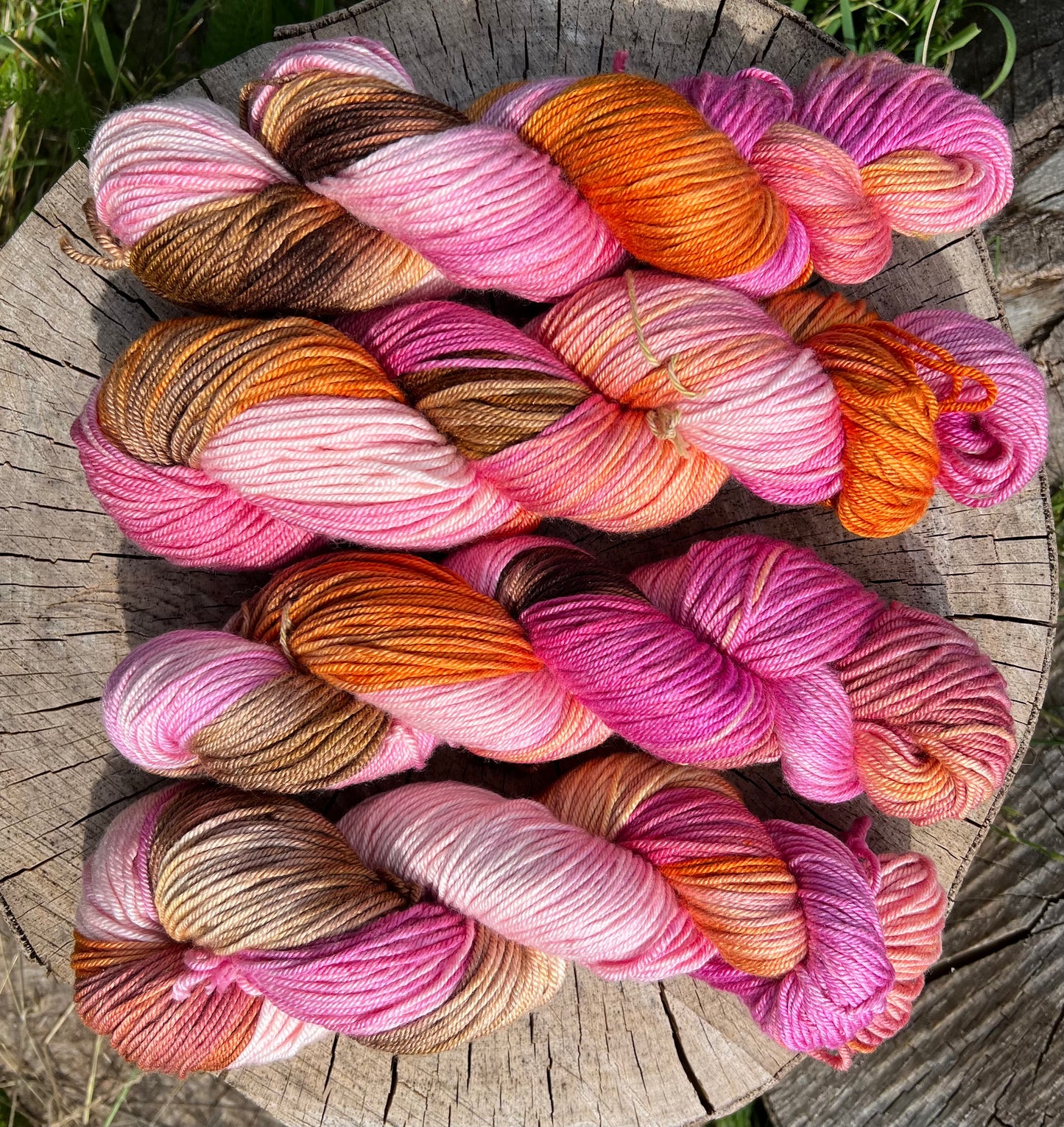 Håndfarvet sw merino og morbærsilke 50/50