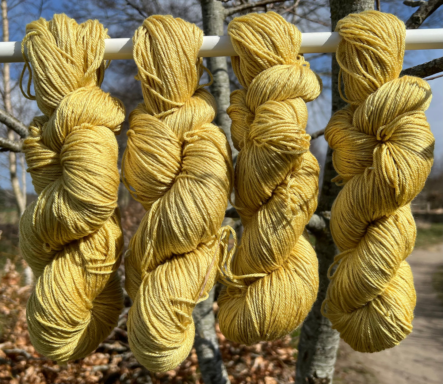 Håndfarvet merino og morbærsilke 50/50