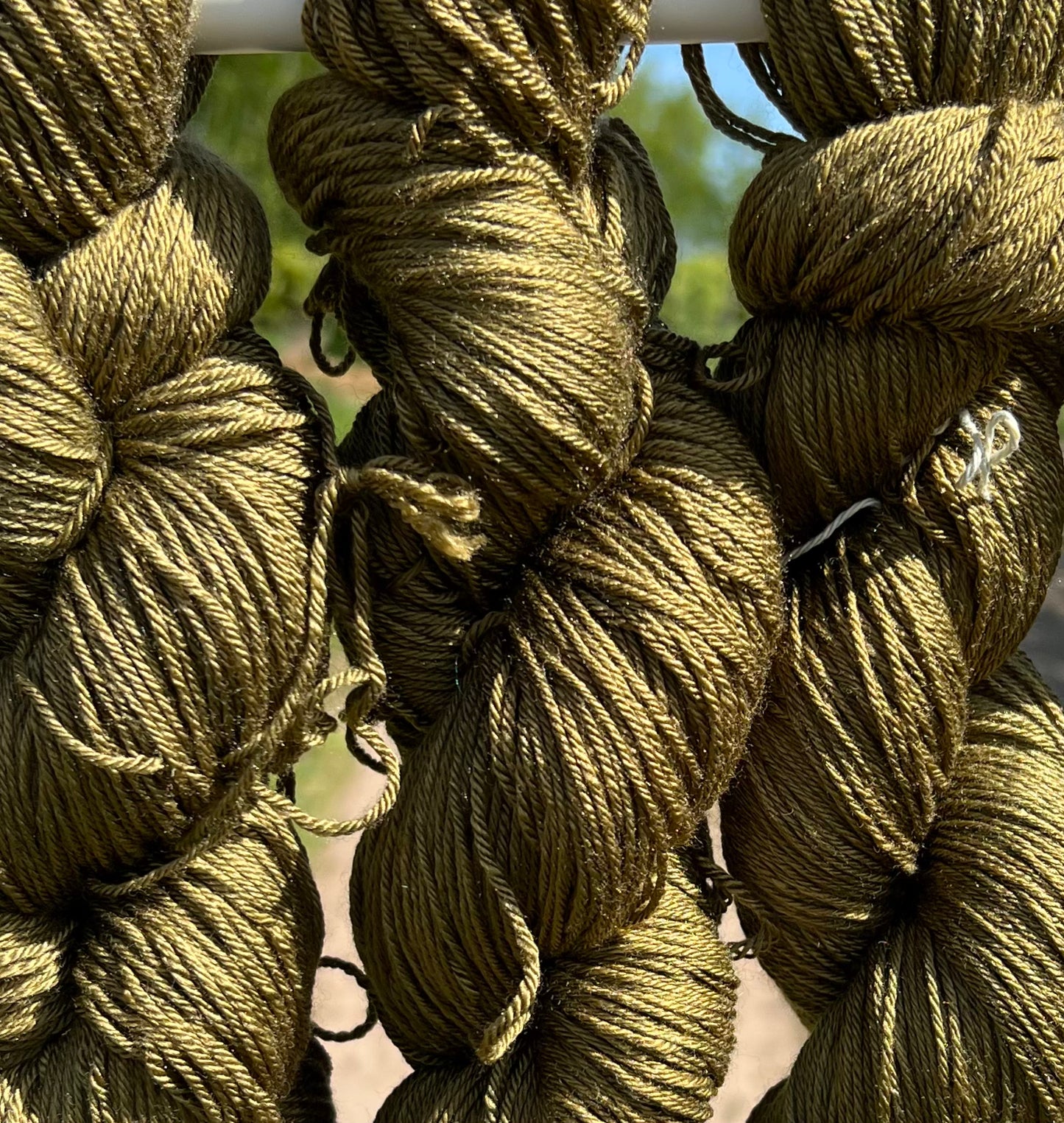 Håndfarvet merino/morbærsilke 50/50