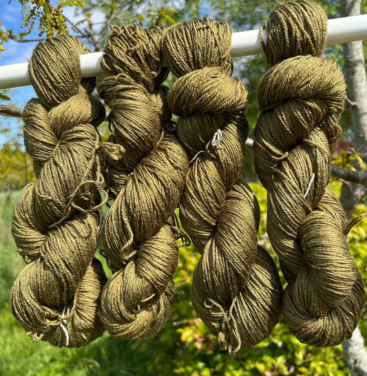 Håndfarvet merino/morbærsilke 50/50