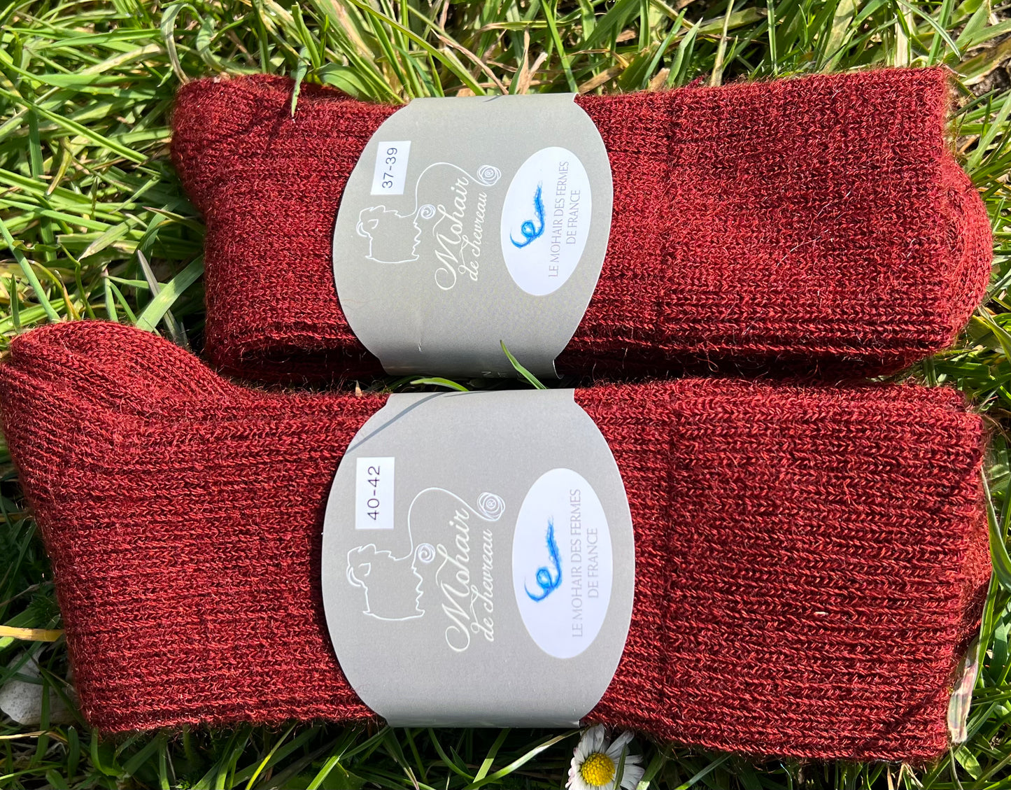 Mohairstrømper 37-39 Rød Egern
