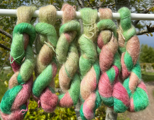 Håndfarvet silkemohair 60/40