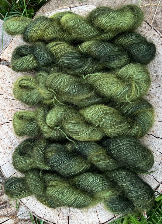 Håndfarvet silkemohair 60/40