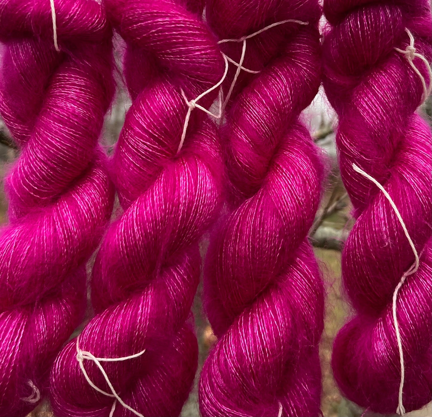 Silkemohair Pink 🩷 60/40 på 40 gram