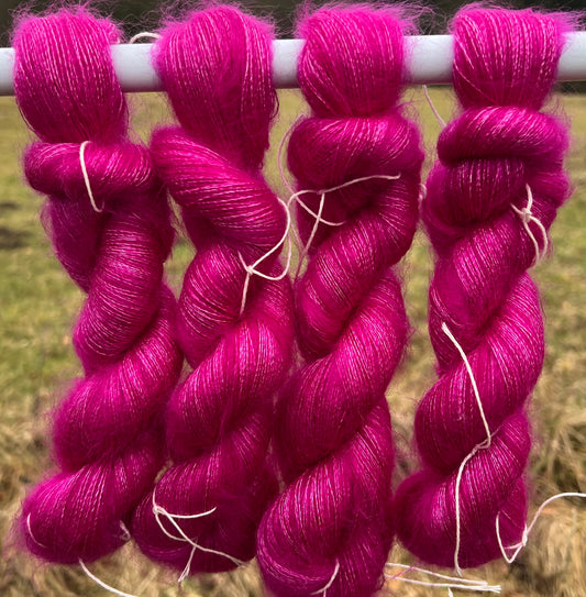 Silkemohair 60/40 Pink 🩷 på 20 gram