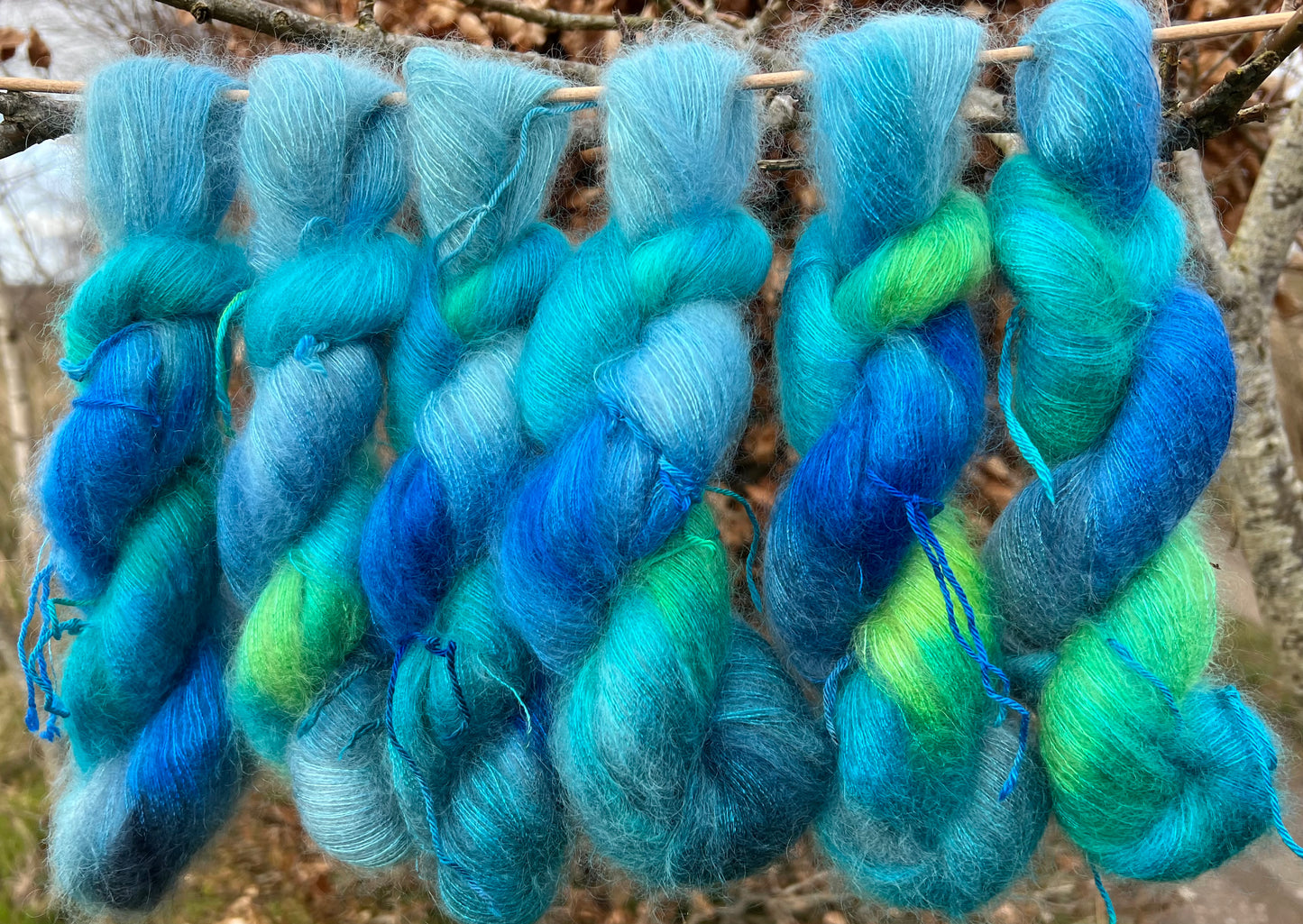 Håndfarvet silkemohair 60/40