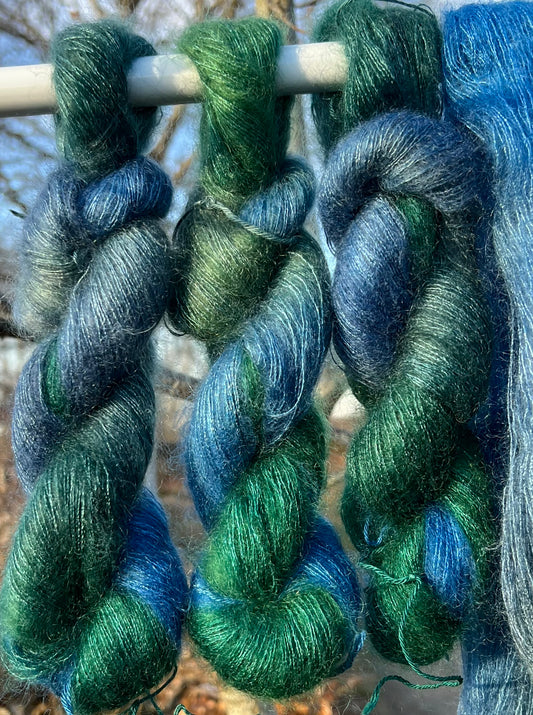 Håndfarvet silkemohair 60/40