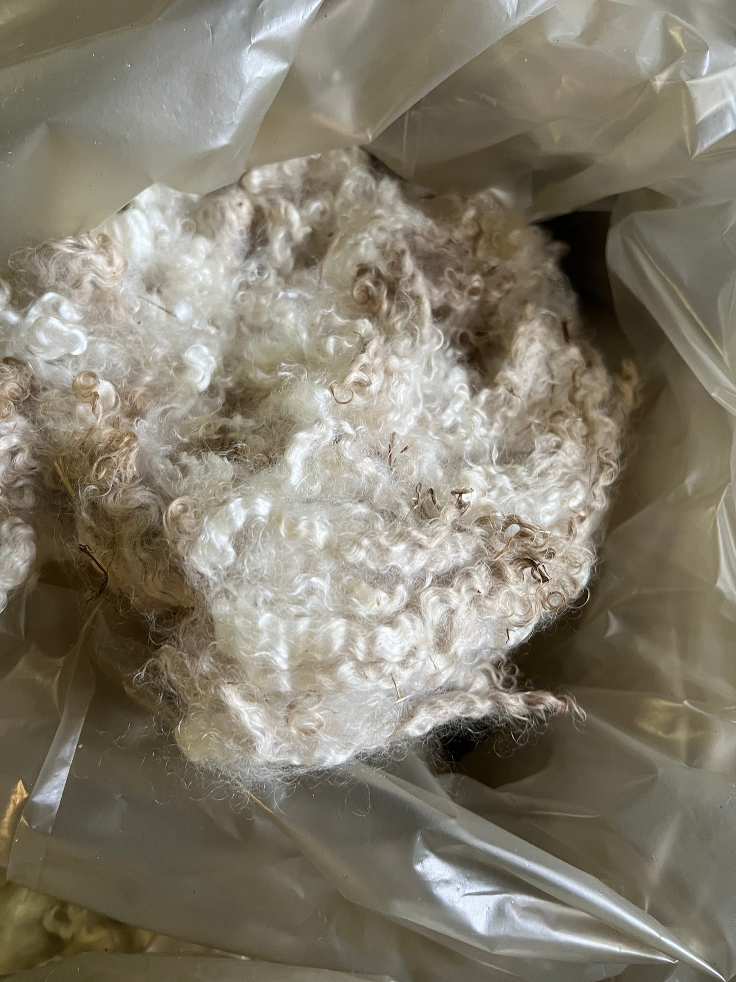 Råmohair fra kid eller ungdyr - 500 gram.