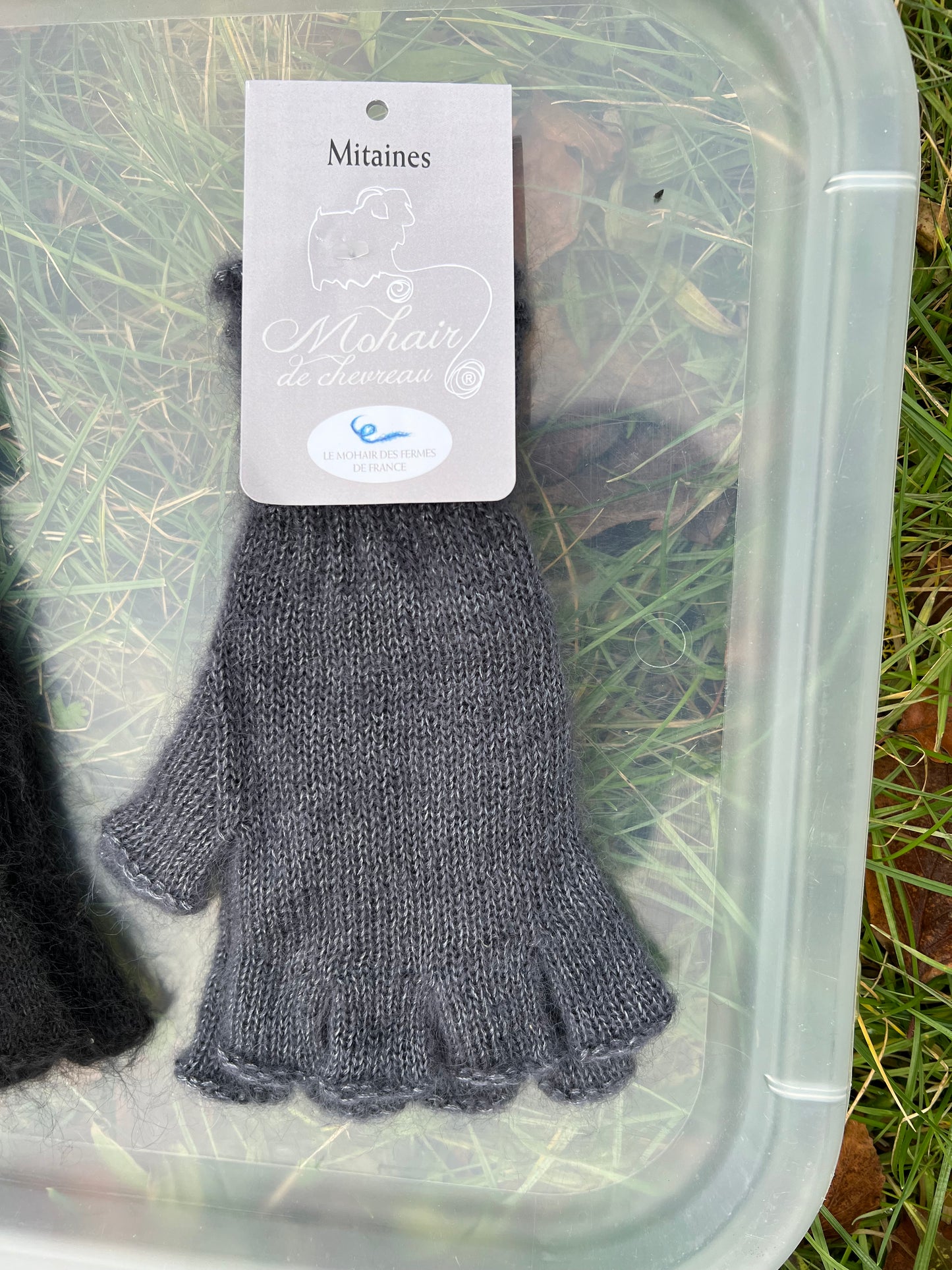 Fingerløse handske i Mohair og silke