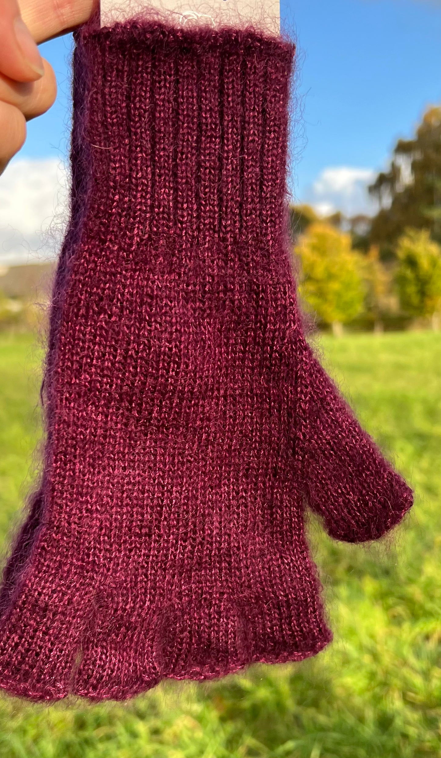 Fingerløse handsker i Mohair og Silke