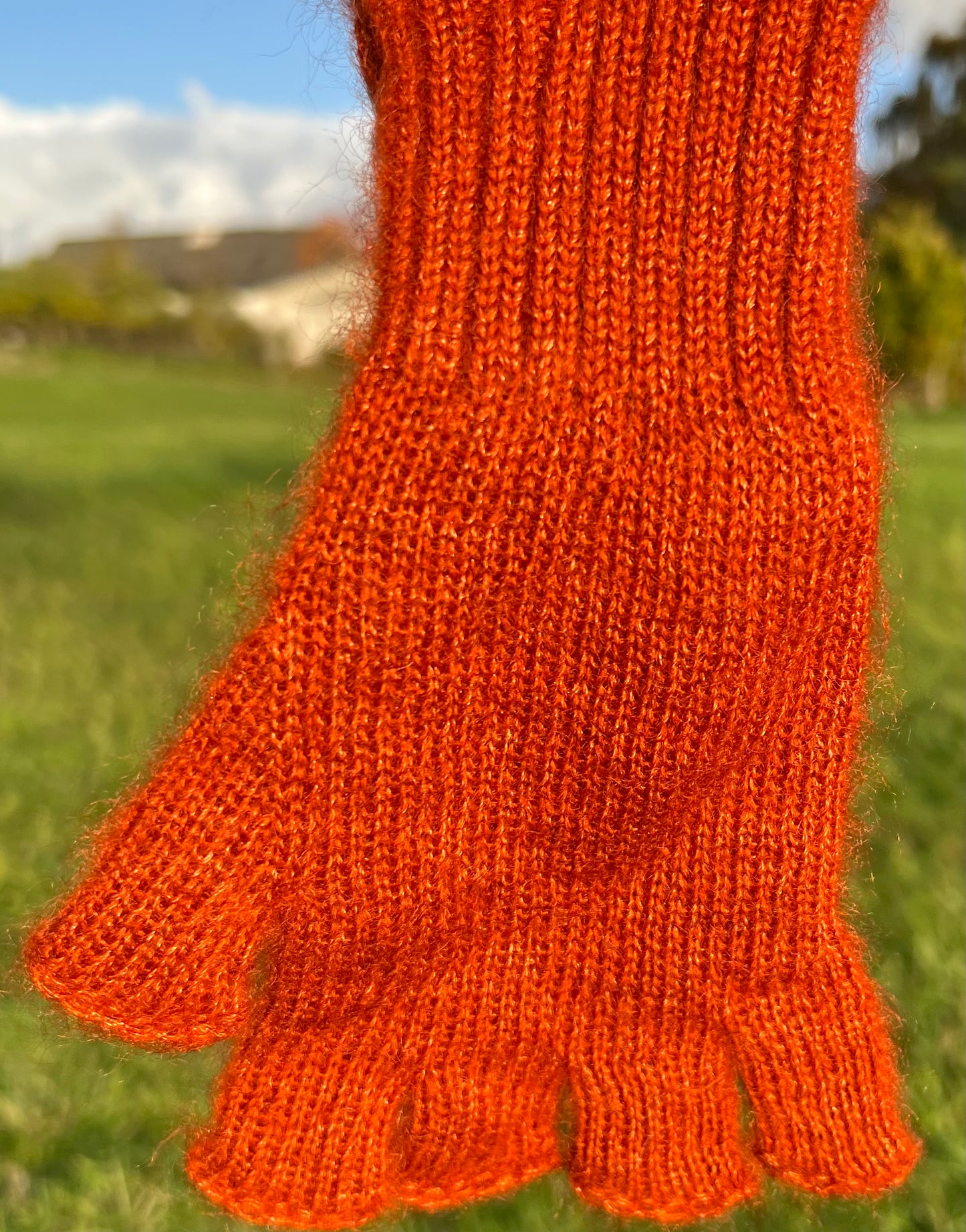Fingerløse handsker i Mohair og Silke