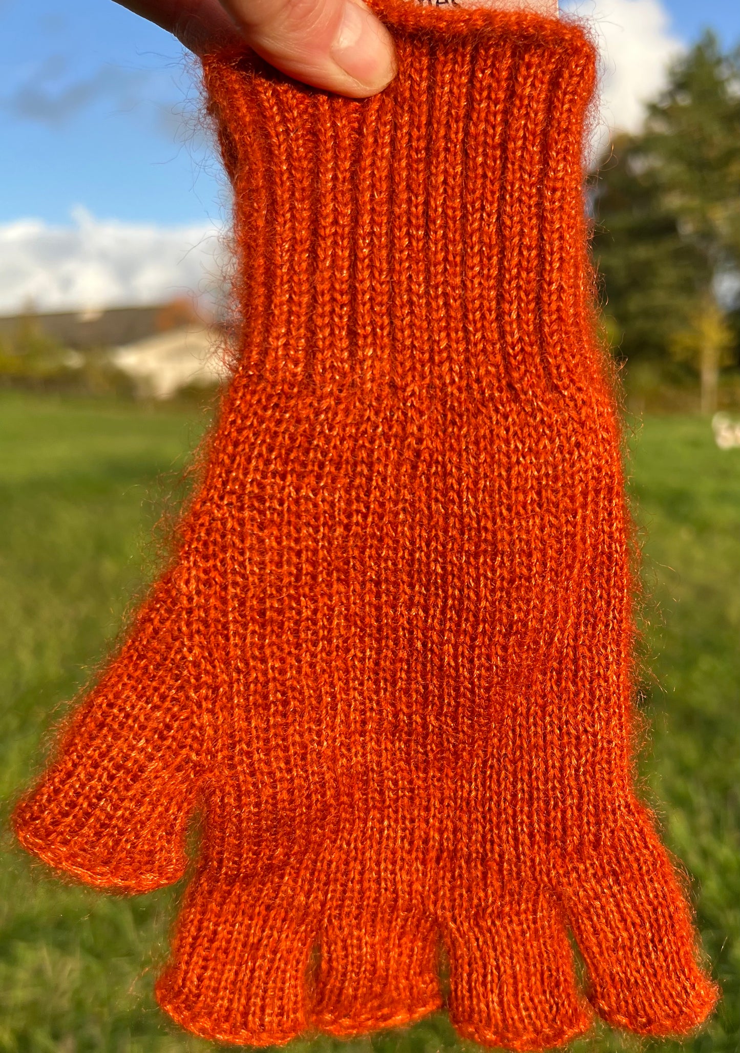Fingerløse handsker i Mohair og Silke