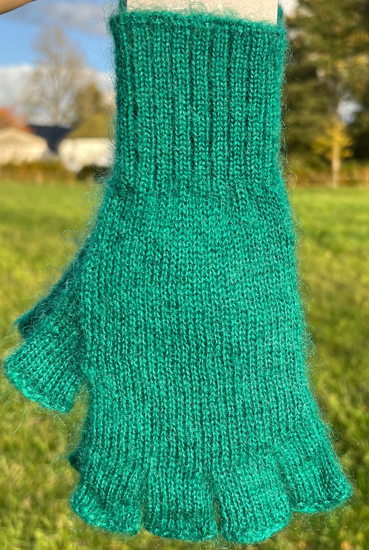 Fingerløse handsker i Mohair og Silke