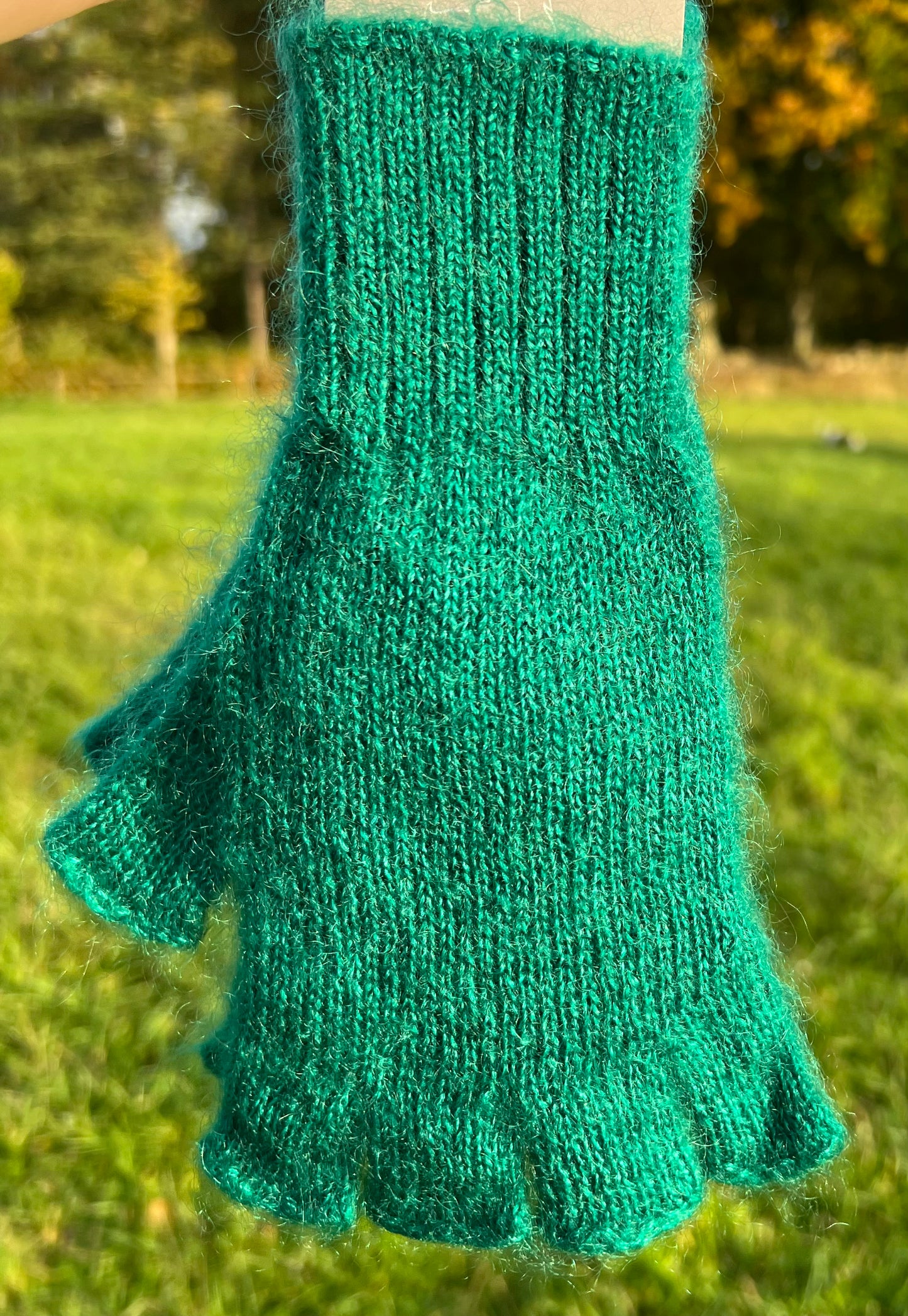 Fingerløse handsker i Mohair og Silke