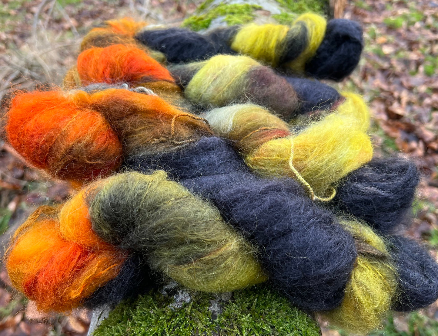 Håndfarvet Chunky Mohair