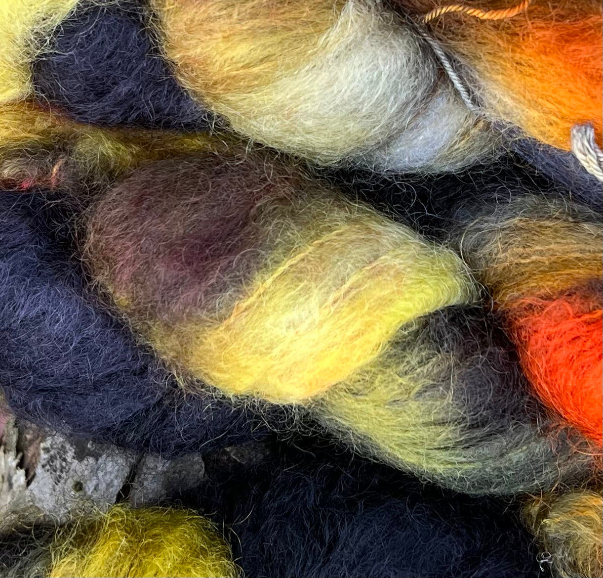 Håndfarvet Chunky Mohair