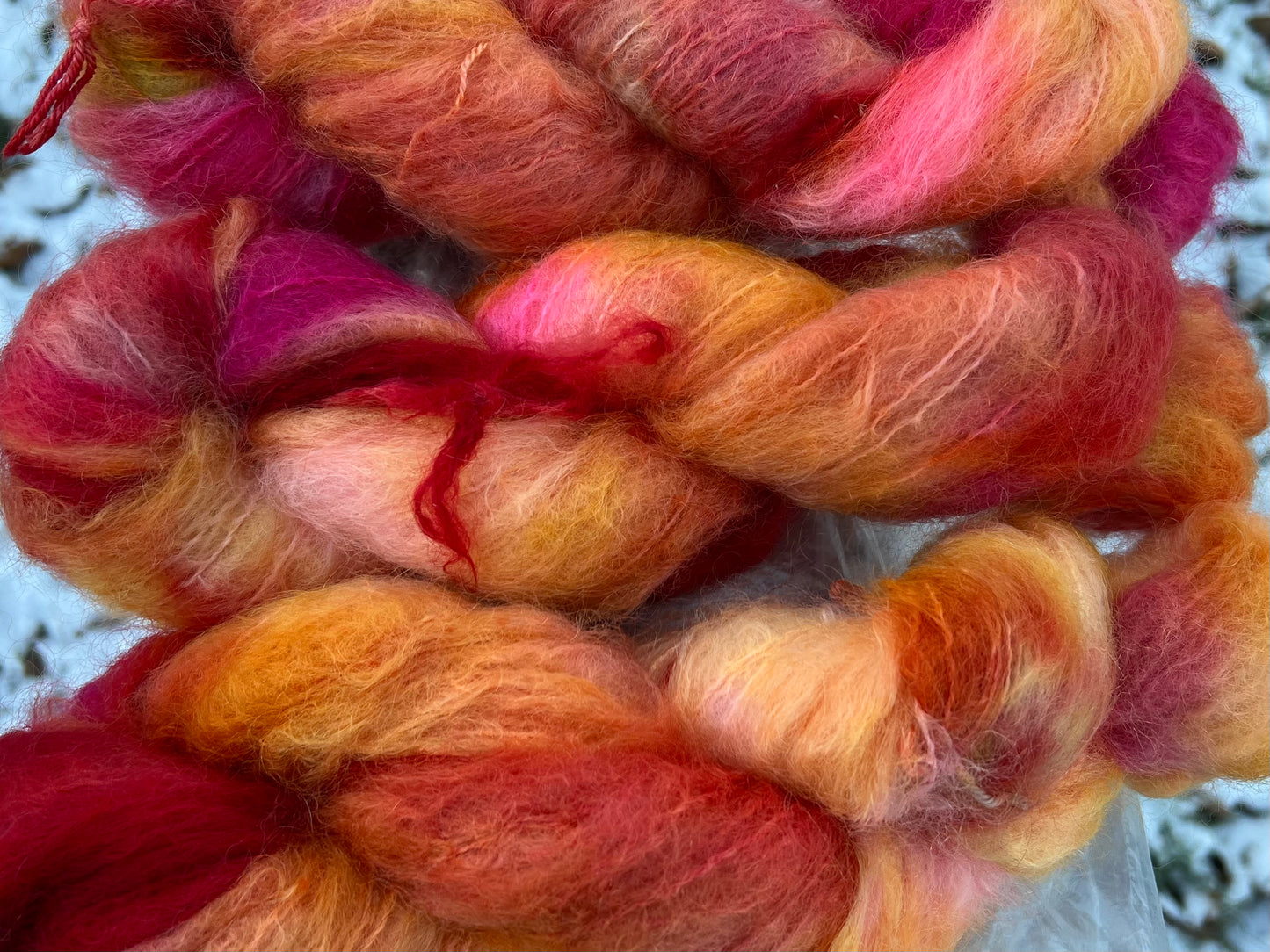 Håndfarvet Chunky Mohair