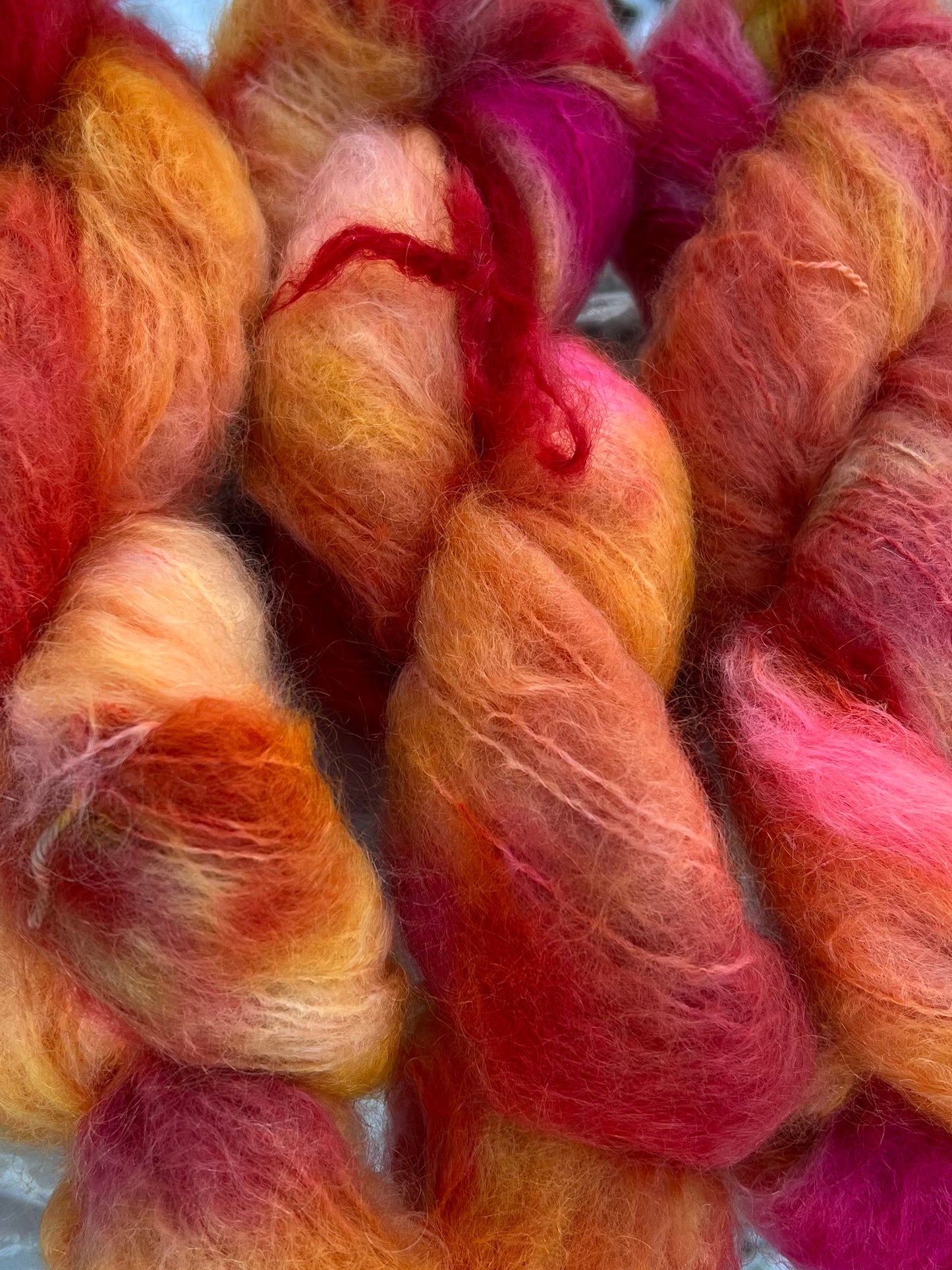 Håndfarvet Chunky Mohair