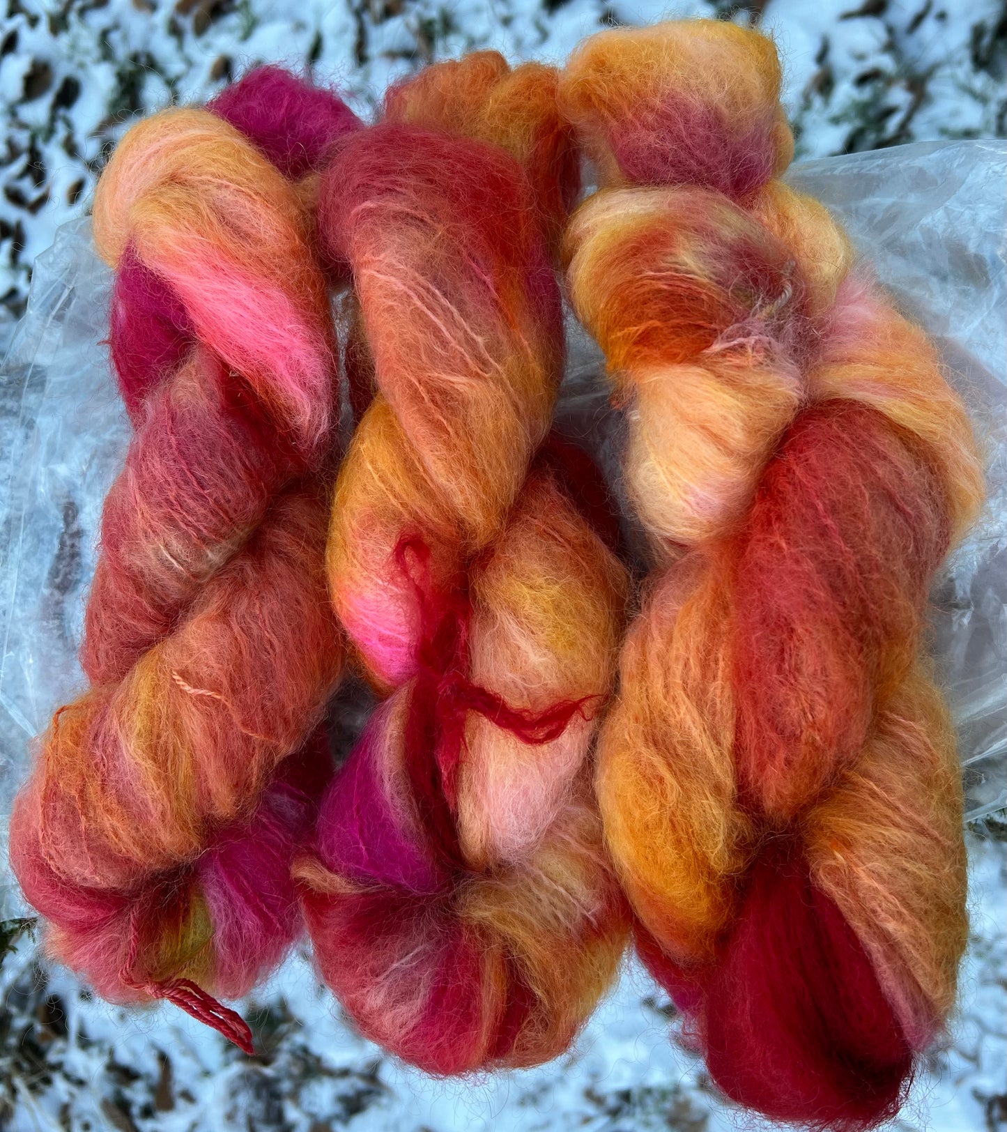 Håndfarvet Chunky Mohair